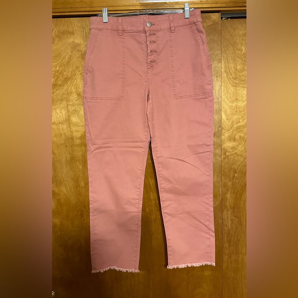 Peach colored jeans from LOFT